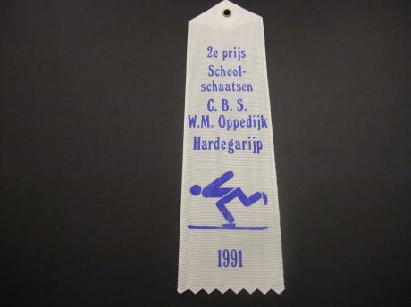 School schaatsen19891 Christelijke basischool W.M.Oppedijkschool Hardegarijp ( Friesland)  2e prijs, vaantje